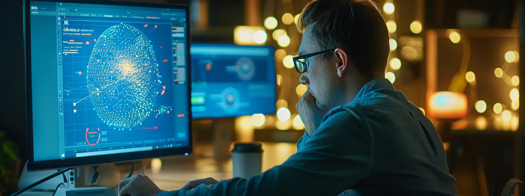 a person analyzing website data on a computer screen.