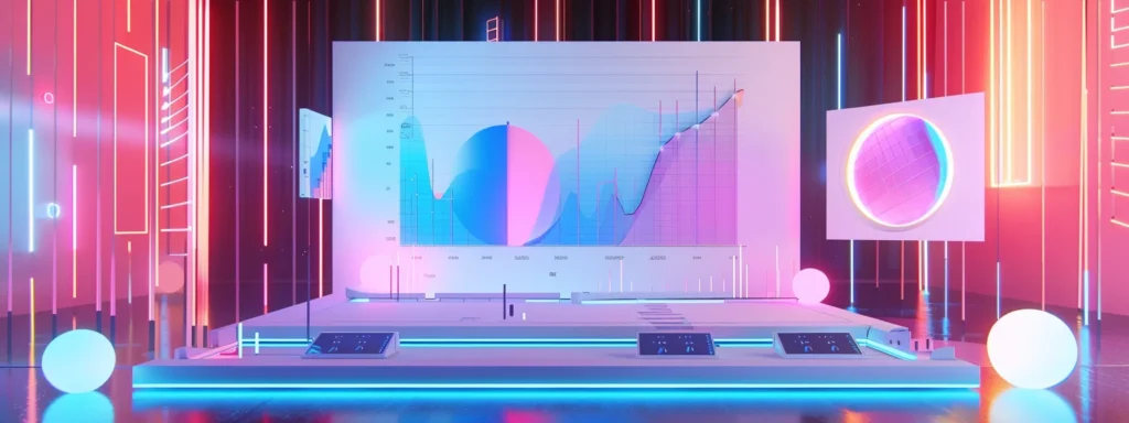 a dynamic digital landscape illustrating the transformation of a landing page, featuring vibrant analytics graphs and strategically placed call-to-action buttons, all bathed in soft, yet focused lighting to emphasize user engagement and conversion success.