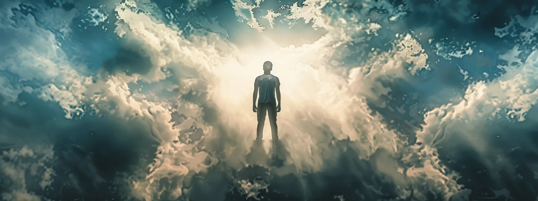 a hero standing tall, facing inner demons with determination and resilience.