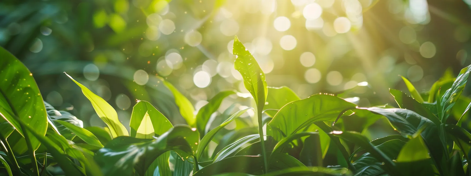 lush green plants basking in the sunlight, absorbing energy like a solar panel.