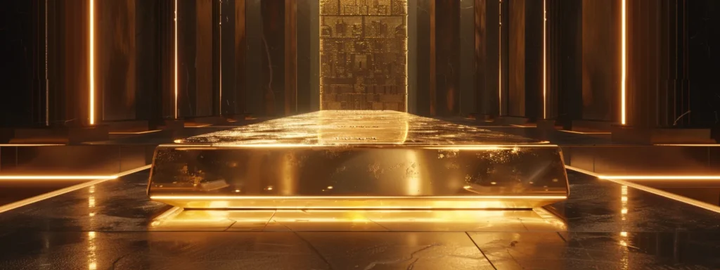 a gleaming gold bar surrounded by a lineup of prestigious financial institutions, symbolizing the top gold ira providers under review.