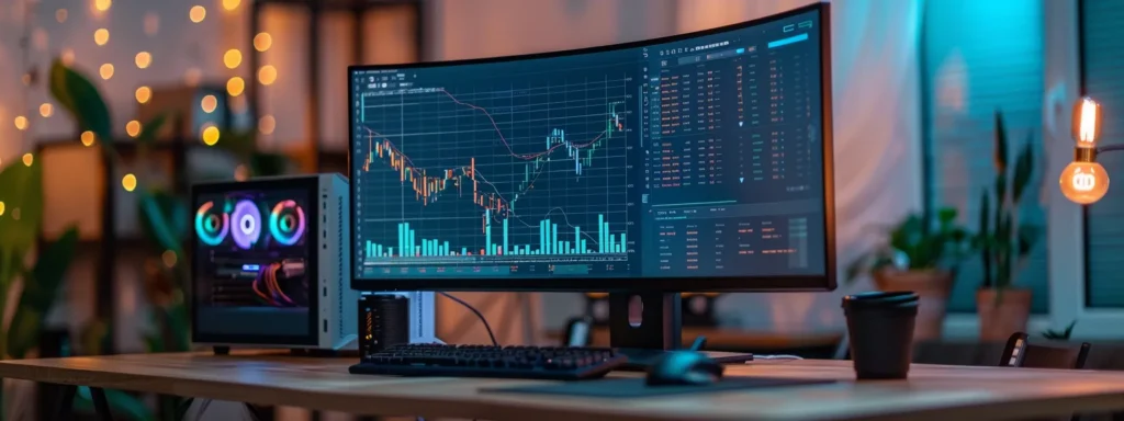 a sleek, modern computer monitor displaying a graph showing continuous improvement in software quality through efficient testing practices.