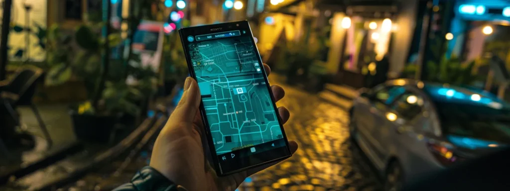 a smartphone displaying a local business website with a
