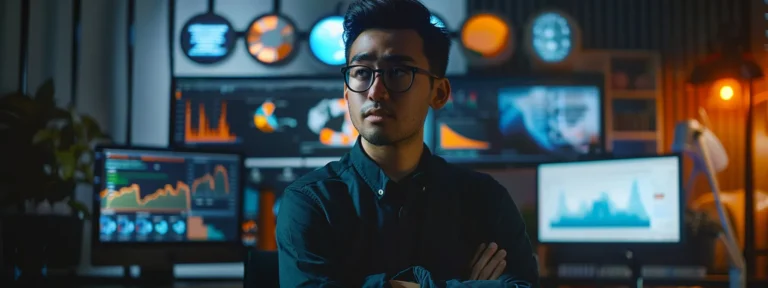 a laptop screen displaying a diverse range of top 10 seo tools, with a young ceo, manick bhan, standing proudly beside it.