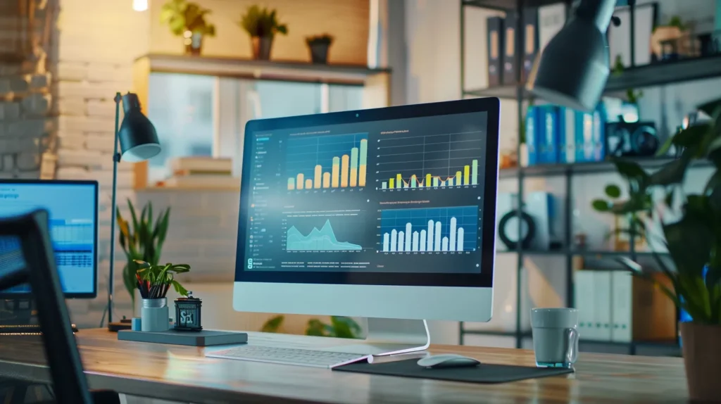 a vibrant, modern workspace showcases a computer screen displaying colorful seo analytics graphs, surrounded by insightful reviews and support resources, highlighting the importance of evaluating tools for optimal value in digital marketing.
