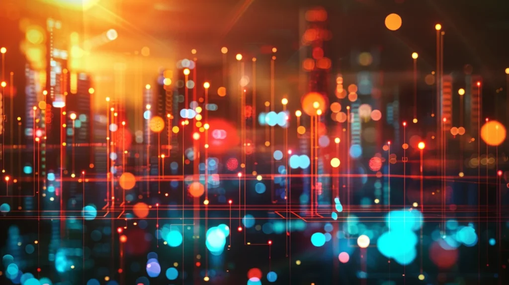 a vibrant digital landscape illustrates small businesses thriving through seo tools, showcasing upward-trending graphs, glowing search engine results, and animated content optimization icons, all bathed in a warm, inviting light that highlights growth and engagement.