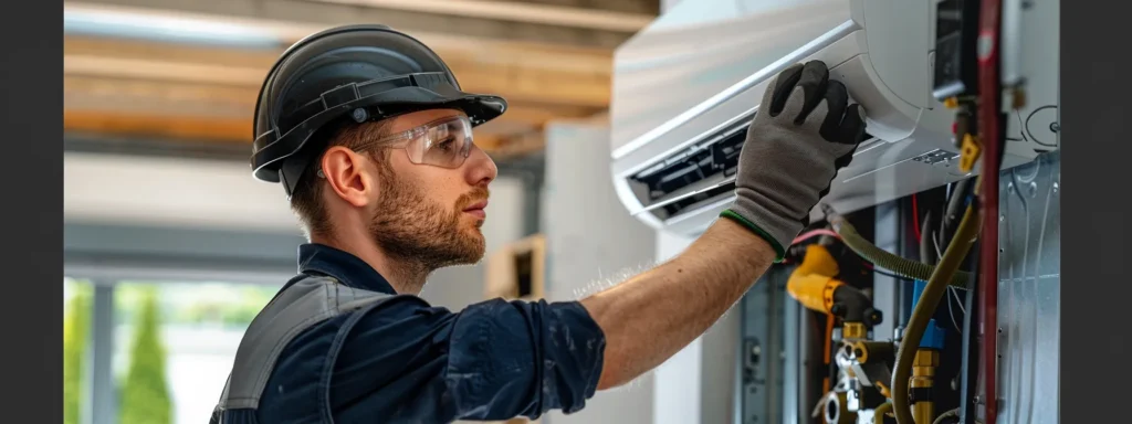 a technician installing a sleek and modern hvac system in a home.