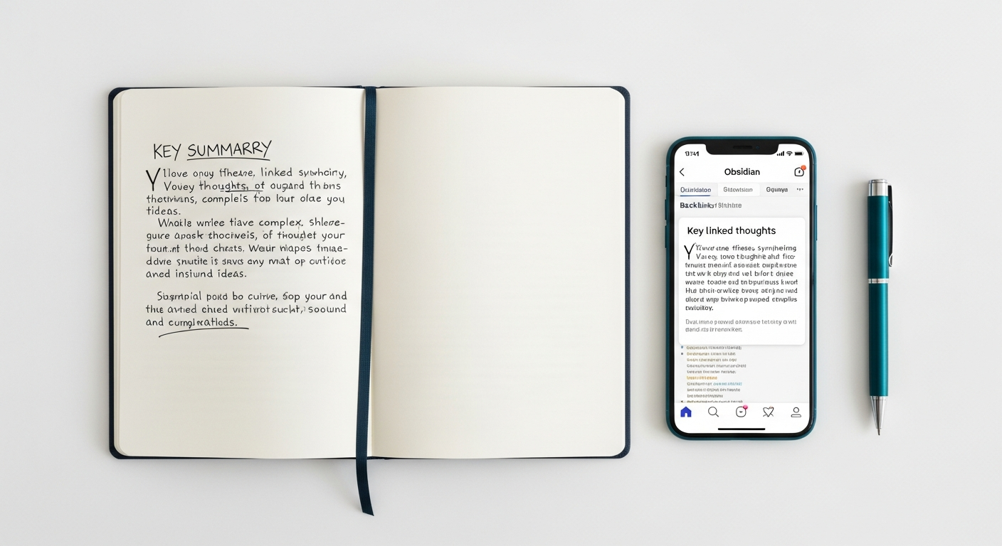 Example of an atomic Zettelkasten note in Obsidian with bi-directional links