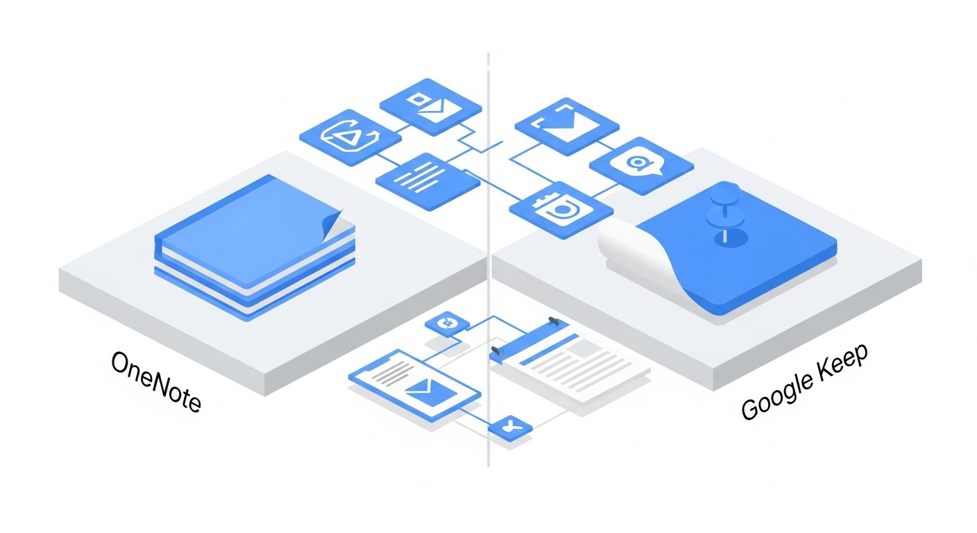 onenote vs google keep - infographic 4 illustration