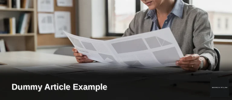 A dummy test article functions as a stand-in used to check formatting and structure before