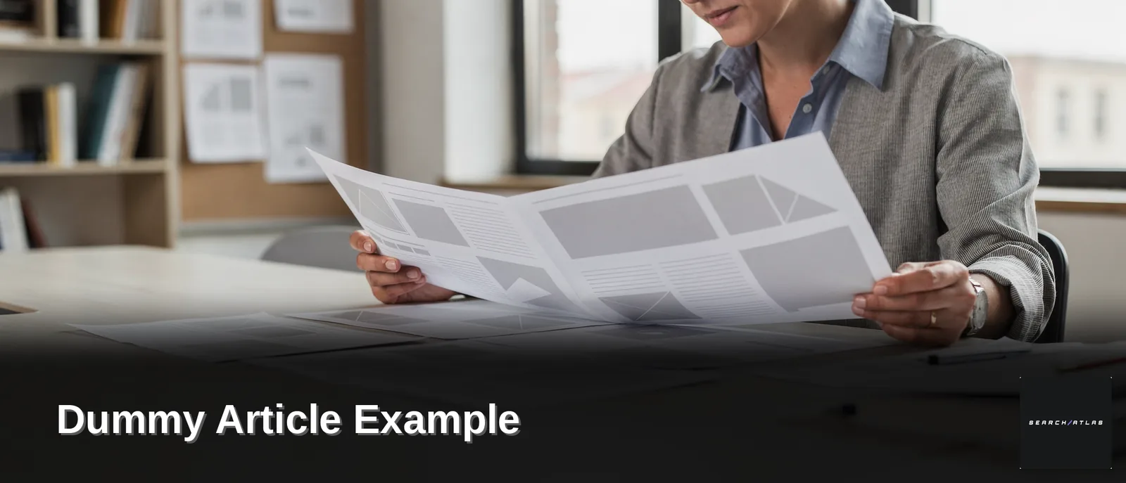 A dummy test article functions as a stand-in used to check formatting and structure before