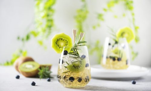 Summer cocktail with kiwi